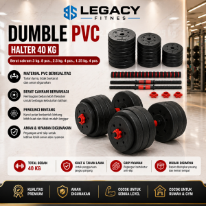 Jual alat Gym Dumble Set 40 KG PVC
