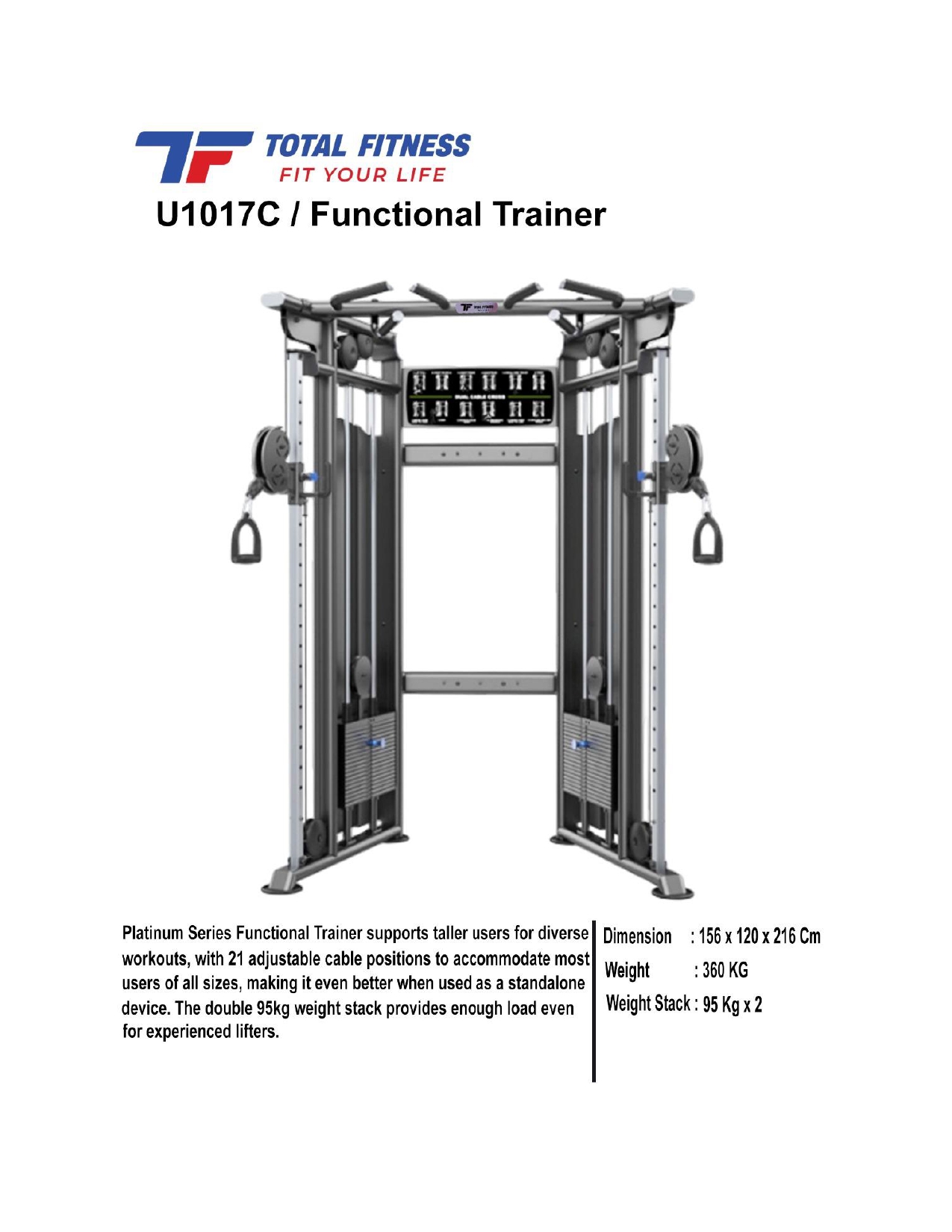 Jual Alat Fitnes Functional Trainer U1017C