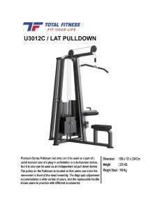 Jual alat fitnes lat pulldown untuk home gym