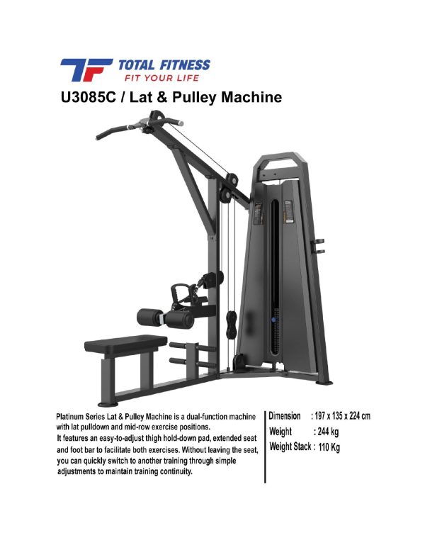 Jual alat fitnes lat & pulley machine komersial