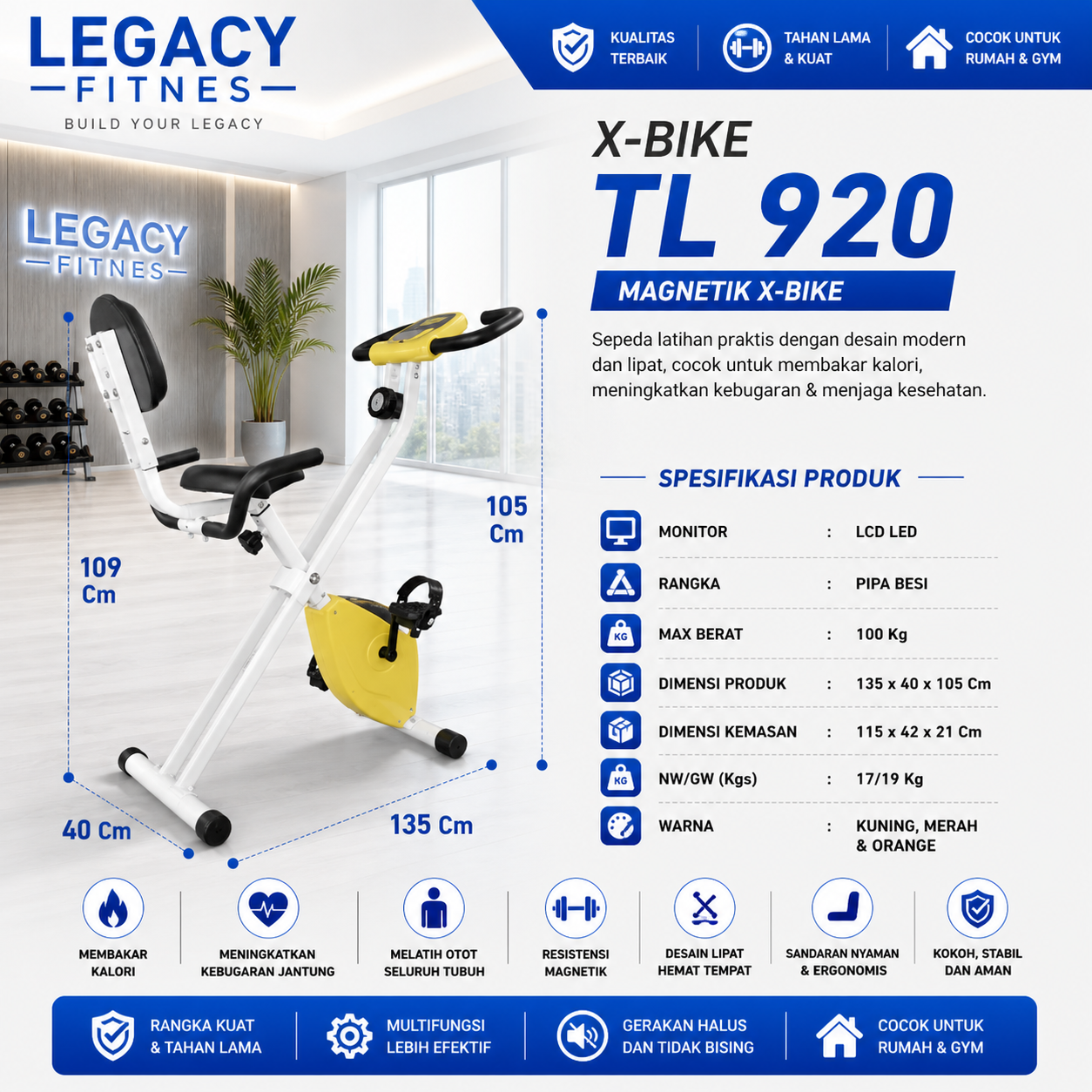 Jual Sepeda Statis X Bike TL 920 di Semarang