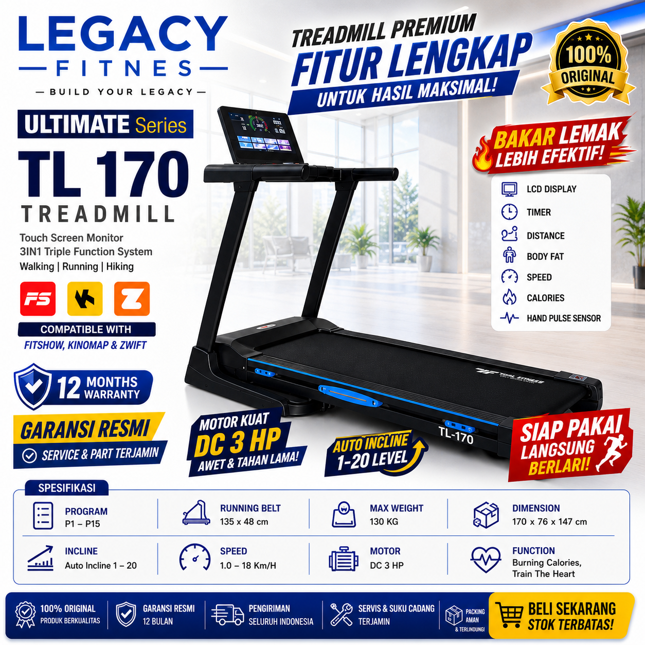 alat fitnes Treadmill TL 170