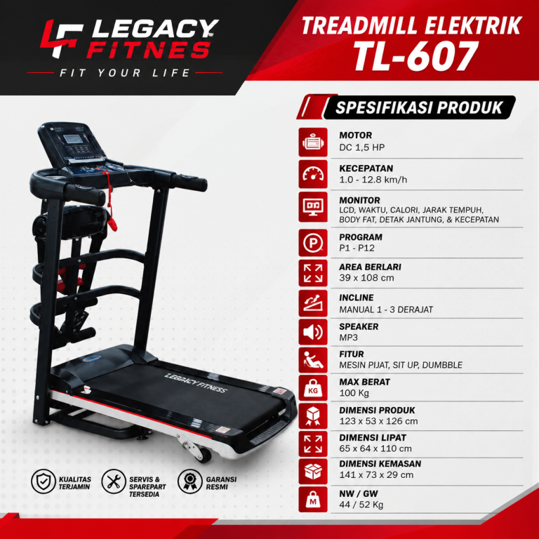 jual alat fitnes treadmill tl 607